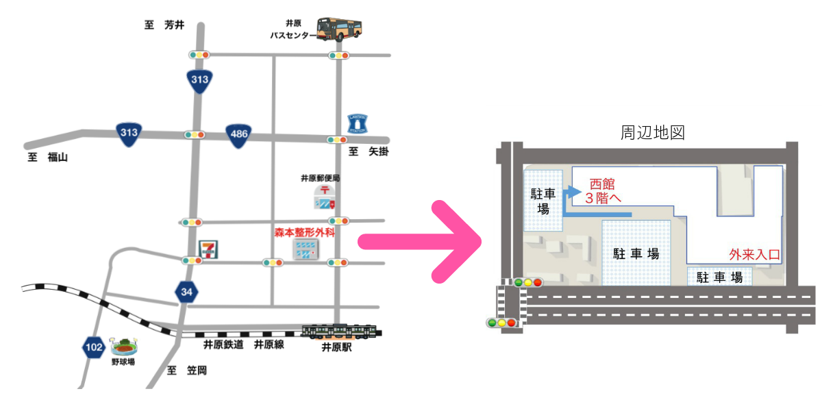 事業所の所在地の地図